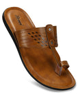 Paragon Men's Slip-on Tan Sandals for Men | Comfortable Sole & Durable