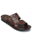 Paragon Men's Slip-on Brown Sandals for Men | Comfortable Sole & Durable