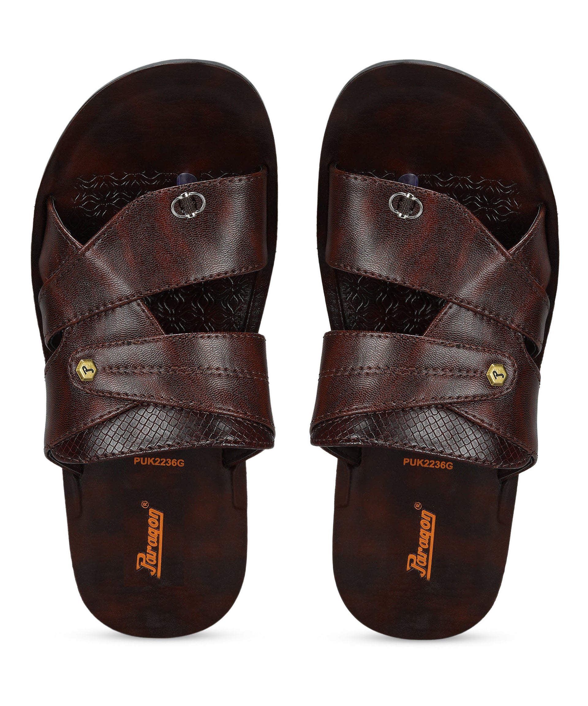 Paragon Men&#39;s Slip-on Brown Sandals for Men | Comfortable Sole &amp; Durable