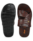 Paragon Men's Slip-on Brown Sandals for Men | Comfortable Sole & Durable