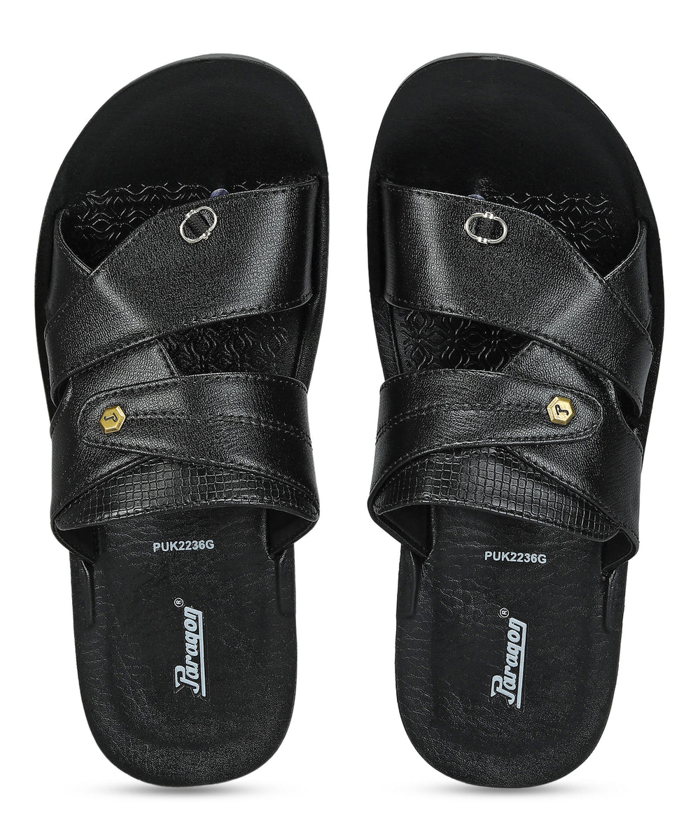 Paragon Men's Slip-on Brown Sandals for Men | Comfortable Sole &amp; Durable