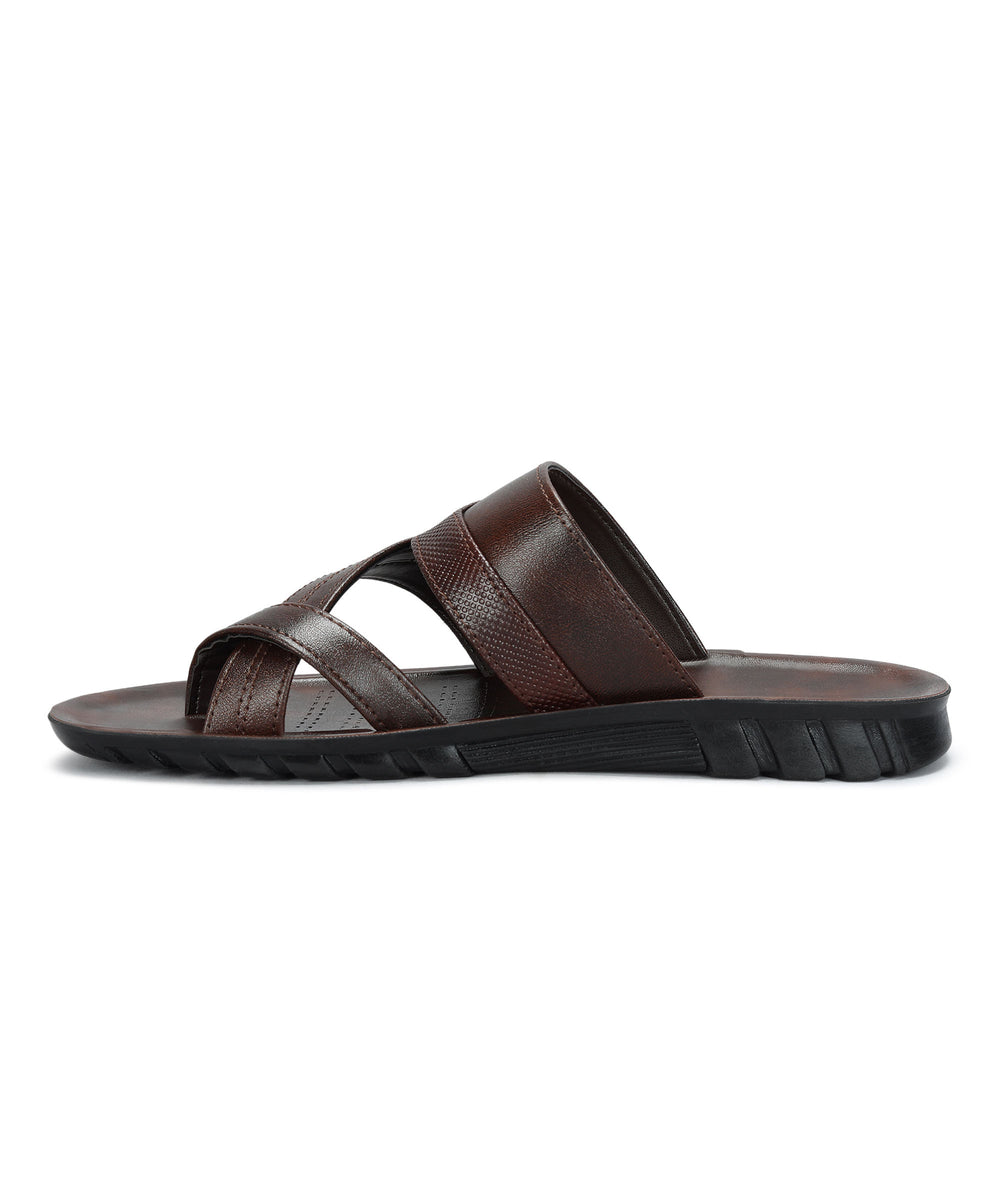 Paragon Men's Slip-on Brown Sandals for Men | Comfortable Sole &amp; Durable