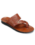 Paragon Men's Slip-on Tan Sandals for Men | Comfortable Sole & Durable