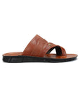 Paragon Men's Slip-on Tan Sandals for Men | Comfortable Sole & Durable