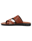 Paragon Men's Slip-on Tan Sandals for Men | Comfortable Sole & Durable