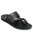 Paragon Men's Slip-on Black Sandals for Men | Comfortable Sole & Durable