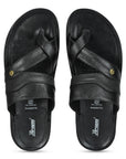 Paragon Men's Slip-on Black Sandals for Men | Comfortable Sole & Durable