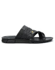 Paragon Men's Slip-on Black Sandals for Men | Comfortable Sole & Durable