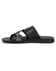 Paragon Men's Slip-on Black Sandals for Men | Comfortable Sole & Durable