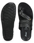 Paragon Men's Slip-on Black Sandals for Men | Comfortable Sole & Durable