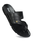 Paragon Men's Slip-on Black Sandals for Men | Comfortable Sole & Durable