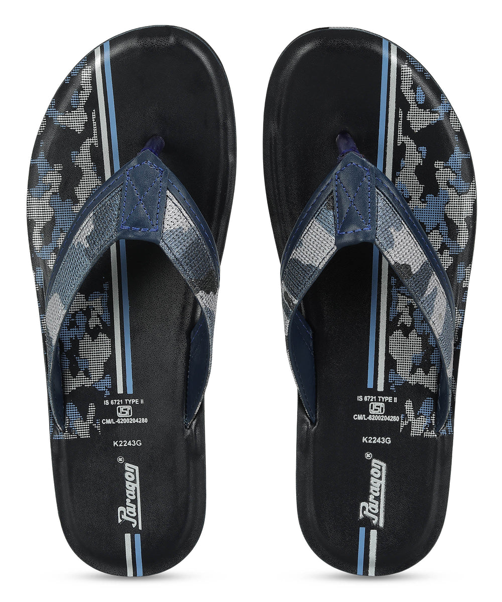 Paragon Men's Slip-on Blue Sandals for Men | Comfortable Sole &amp; Durable