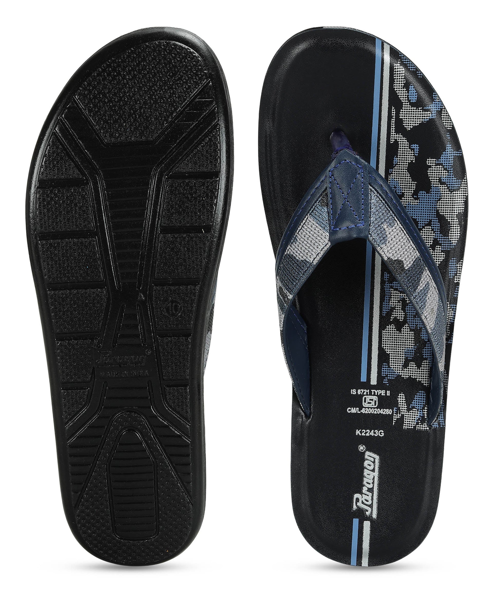 Paragon Men&#39;s Slip-on Blue Sandals for Men | Comfortable Sole &amp; Durable