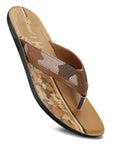 Paragon Men's Slip-on Tan Sandals for Men | Comfortable Sole & Durable