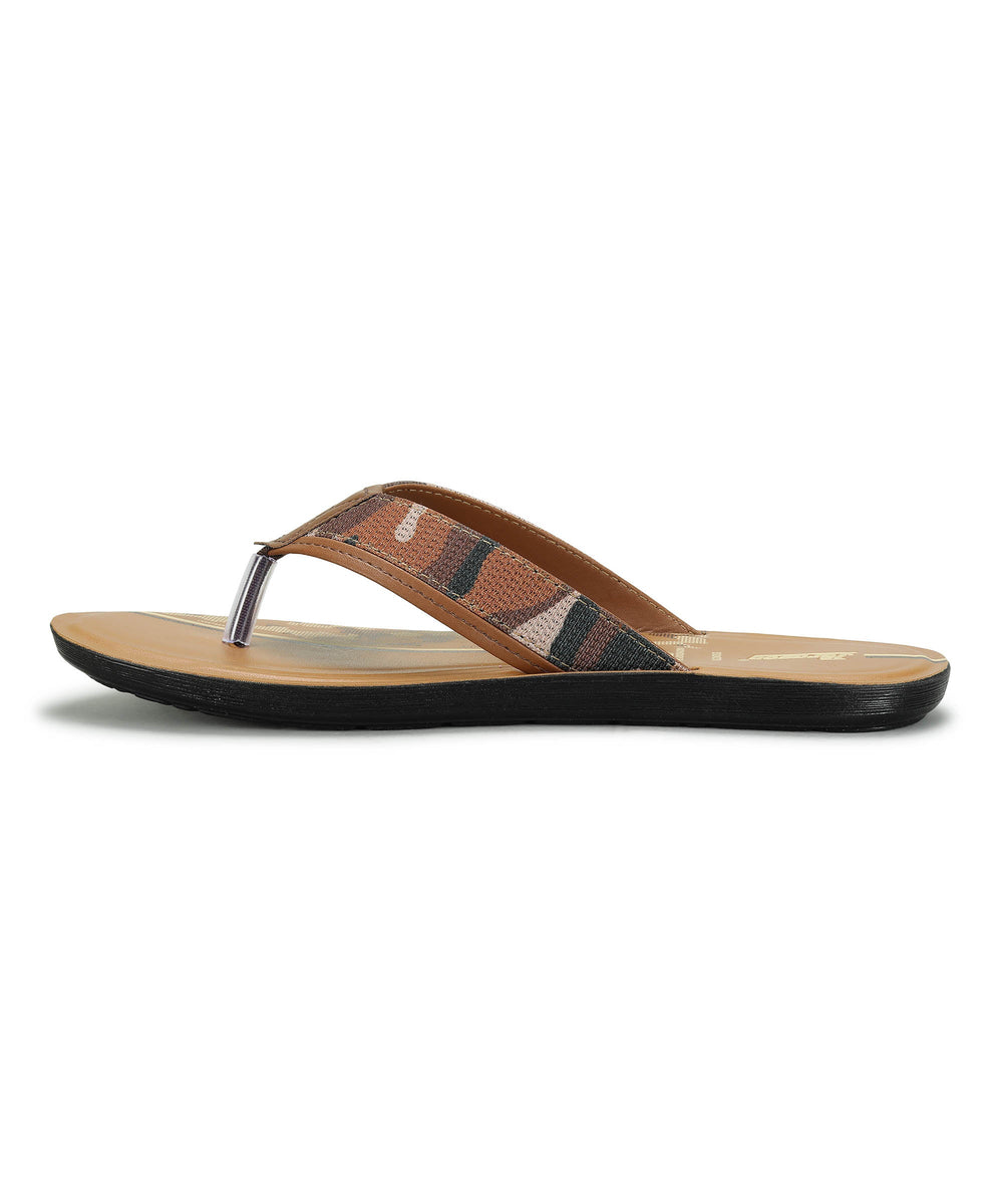 Paragon Men's Slip-on Tan Sandals for Men | Comfortable Sole &amp; Durable