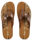 Paragon Men's Slip-on Tan Sandals for Men | Comfortable Sole & Durable