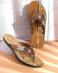 Paragon Men's Slip-on Tan Sandals for Men | Comfortable Sole & Durable