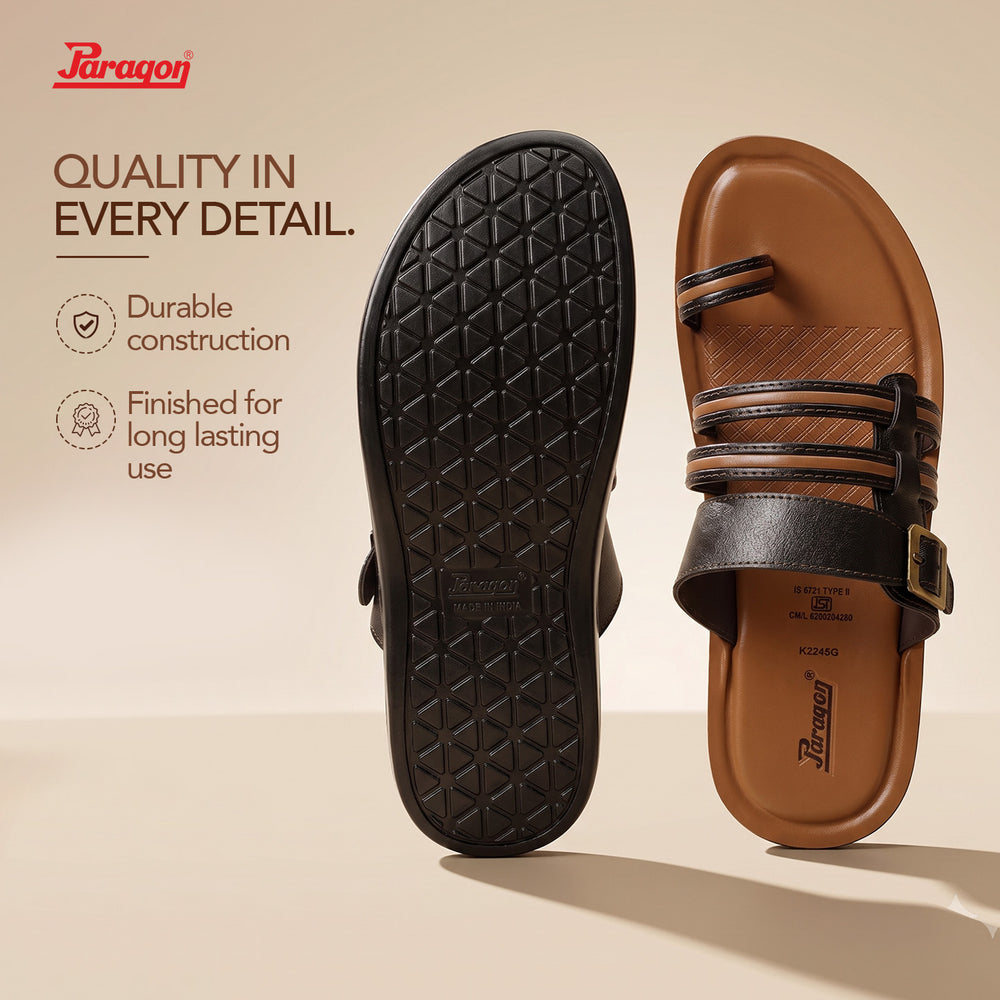 Paragon Men’s Stylish Sandals | Cushioned Footbed, Adjustable Buckle &amp; Strong Grip Sole