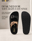 Paragon Men Sandals Dual Buckle Flat Slip On for Comfortable Cushioned Soft Footbed for All Day Use
