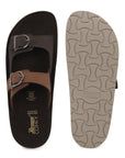 Paragon Men Sandals Dual Buckle Flat Slip On for Comfortable Cushioned Soft Footbed for All Day Use