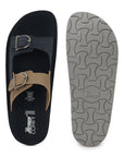 Paragon Men Sandals Dual Buckle Flat Slip On for Comfortable Cushioned Soft Footbed for All Day Use