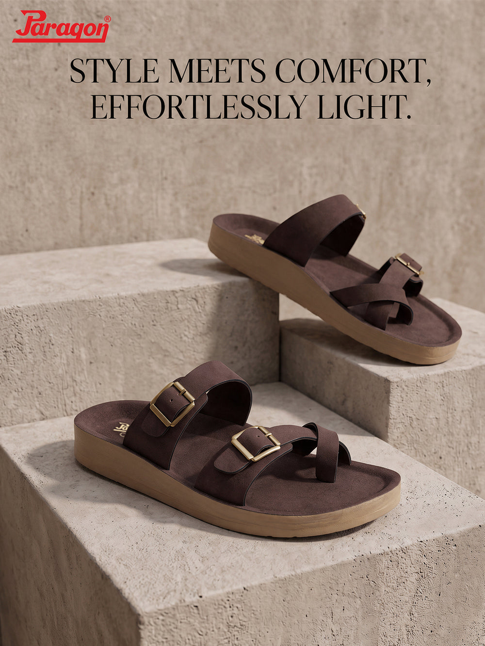 Paragon Men Casual Comfort Sandals Toe Loop Lightweight Daily Outdoor Wear
