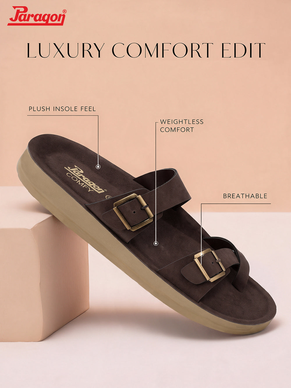 Paragon Men Casual Comfort Sandals Toe Loop Lightweight Daily Outdoor Wear
