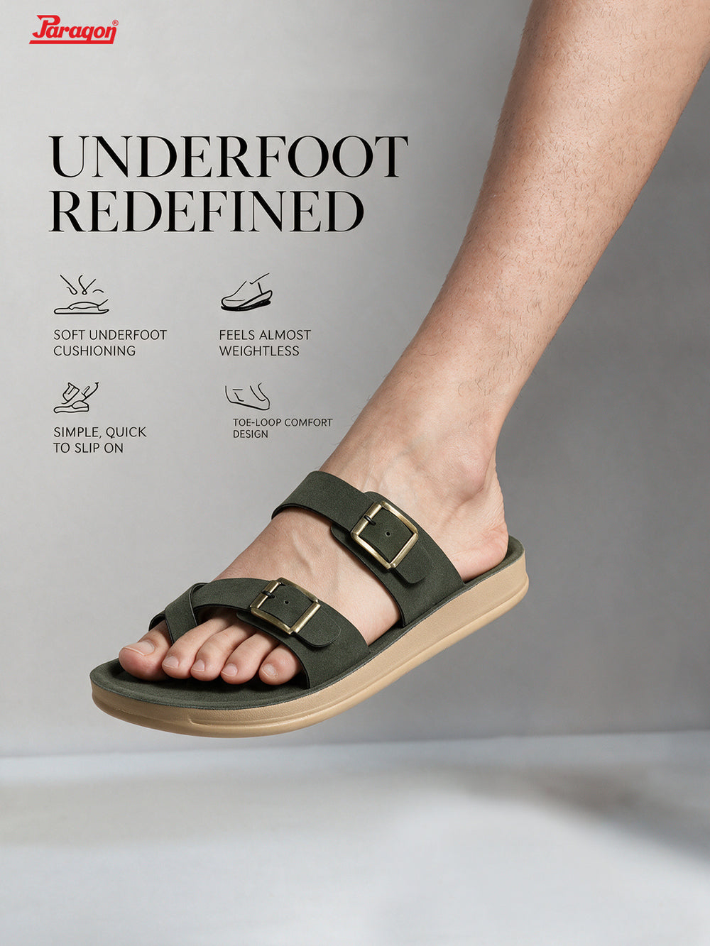 Paragon Men Casual Comfort Sandals Toe Loop Lightweight Daily Outdoor Wear