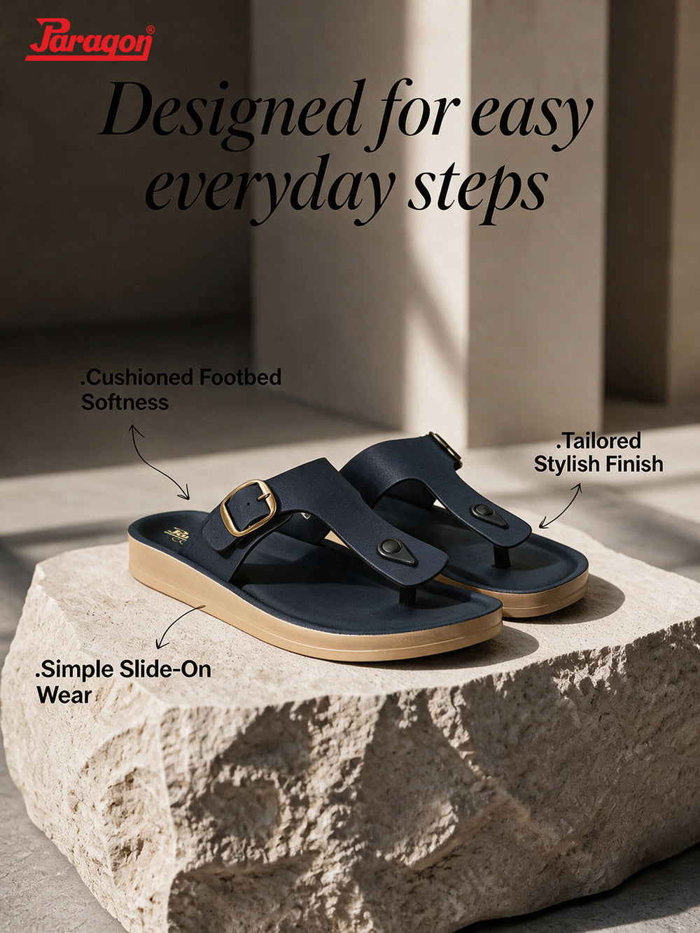 Paragon Men T Strap Sandals Comfortable Toe Post Lightweight for Daily Use