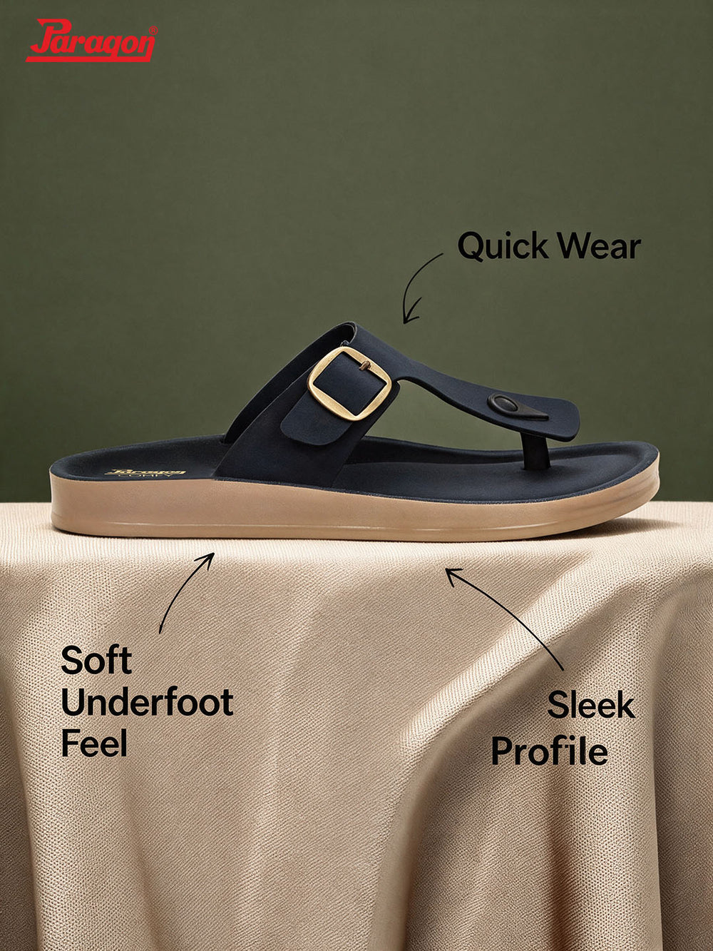 Paragon Men T Strap Sandals Comfortable Toe Post Lightweight for Daily Use
