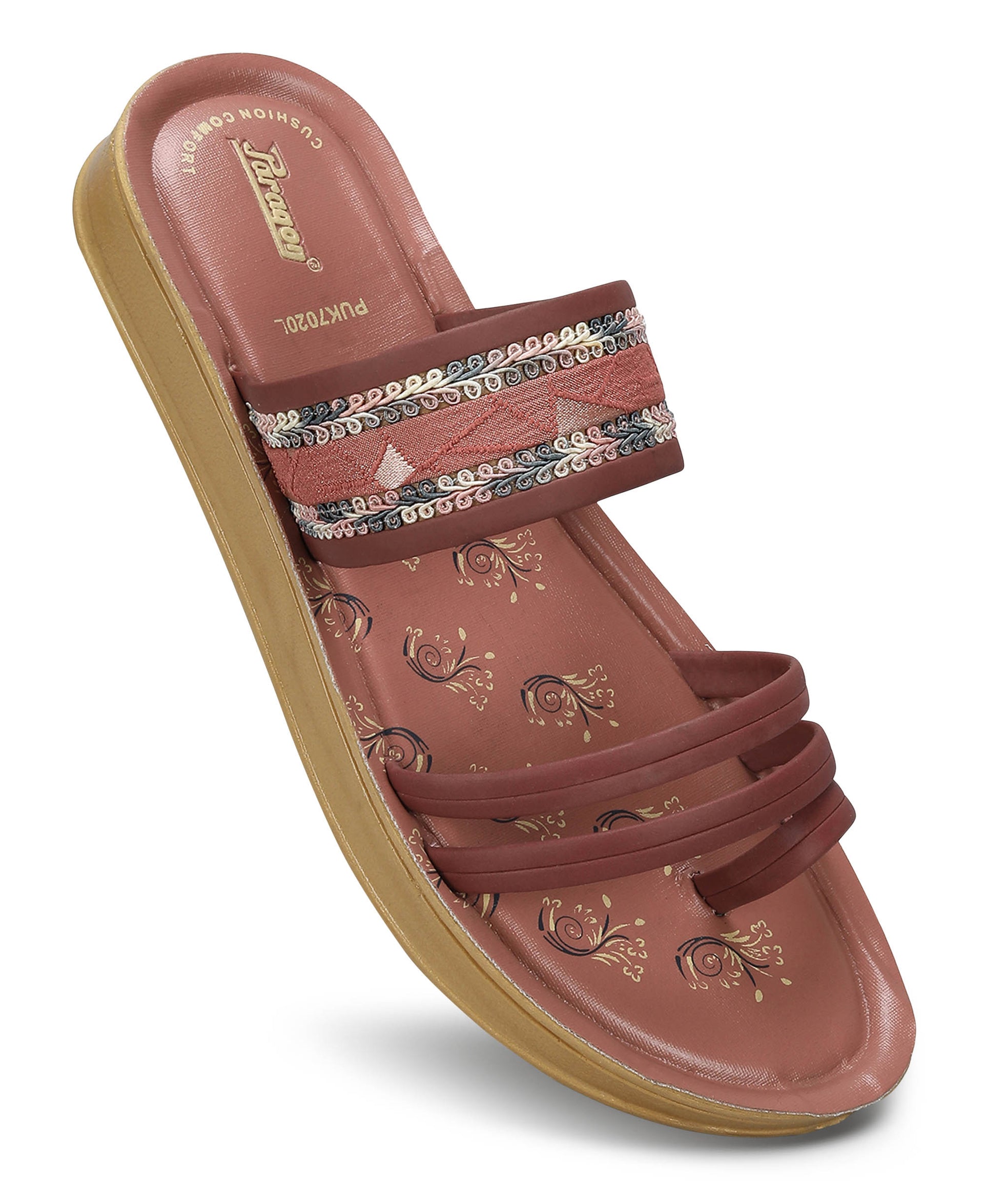 Paragon Women&#39;s Slip On Flat Fig Sandals | Durable Dailywear Sandals