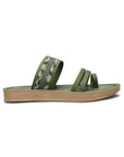 Paragon Women's Slip On Flat Pista Green Sandals | Durable Dailywear Sandals