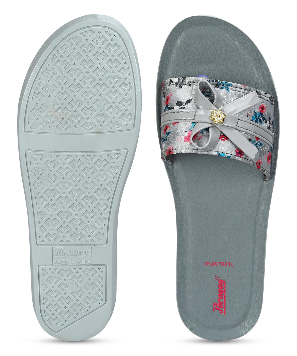 Paragon Women's Grey Sliders with Cushioned Sole for Everyday Use