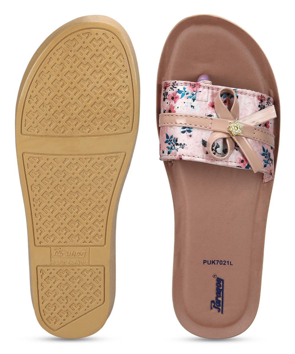 Paragon PUK7021L Women's Peach Sliders with Cushioned Sole for Everyday Use