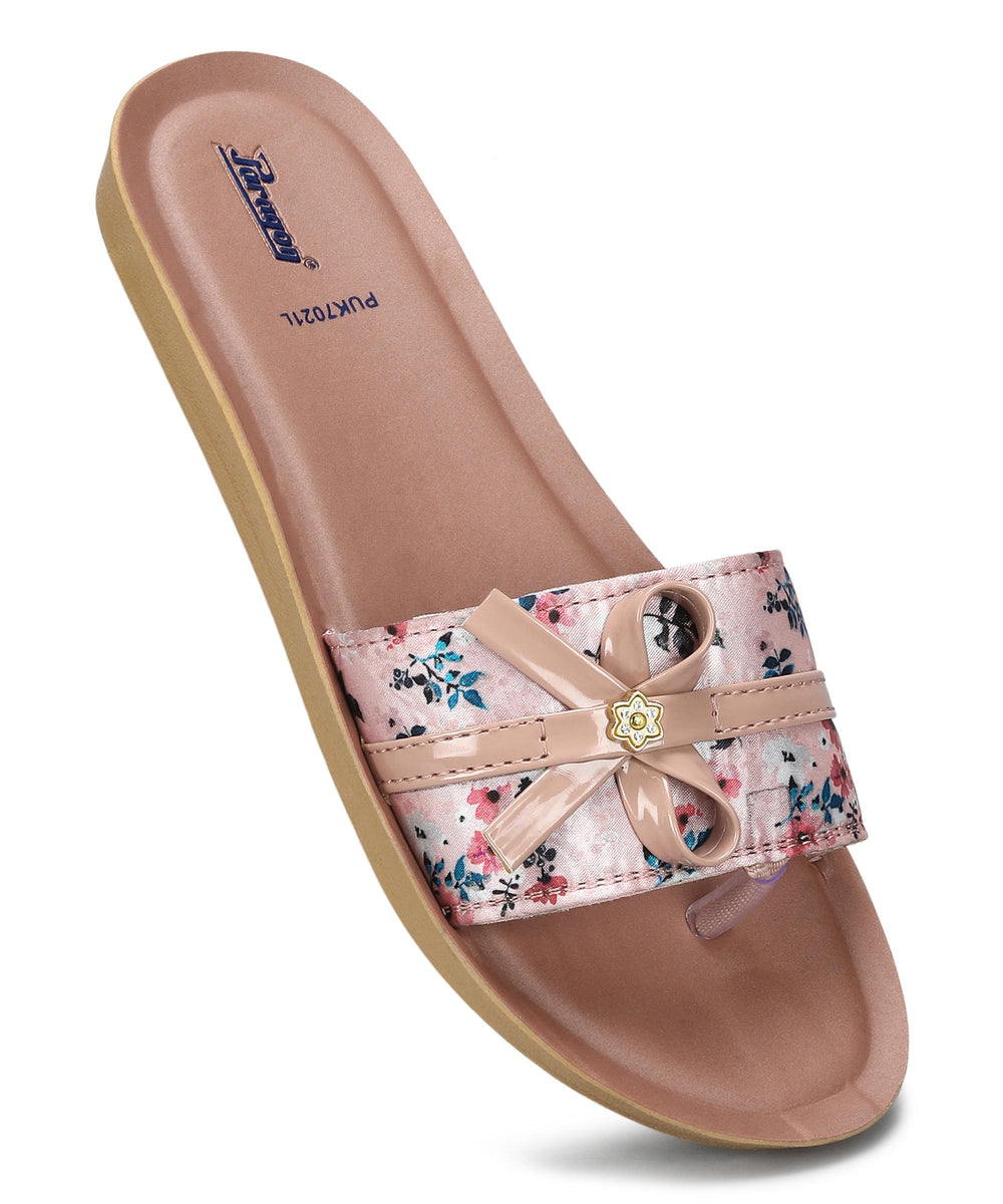 Paragon PUK7021L Women's Peach Sliders with Cushioned Sole for Everyday Use