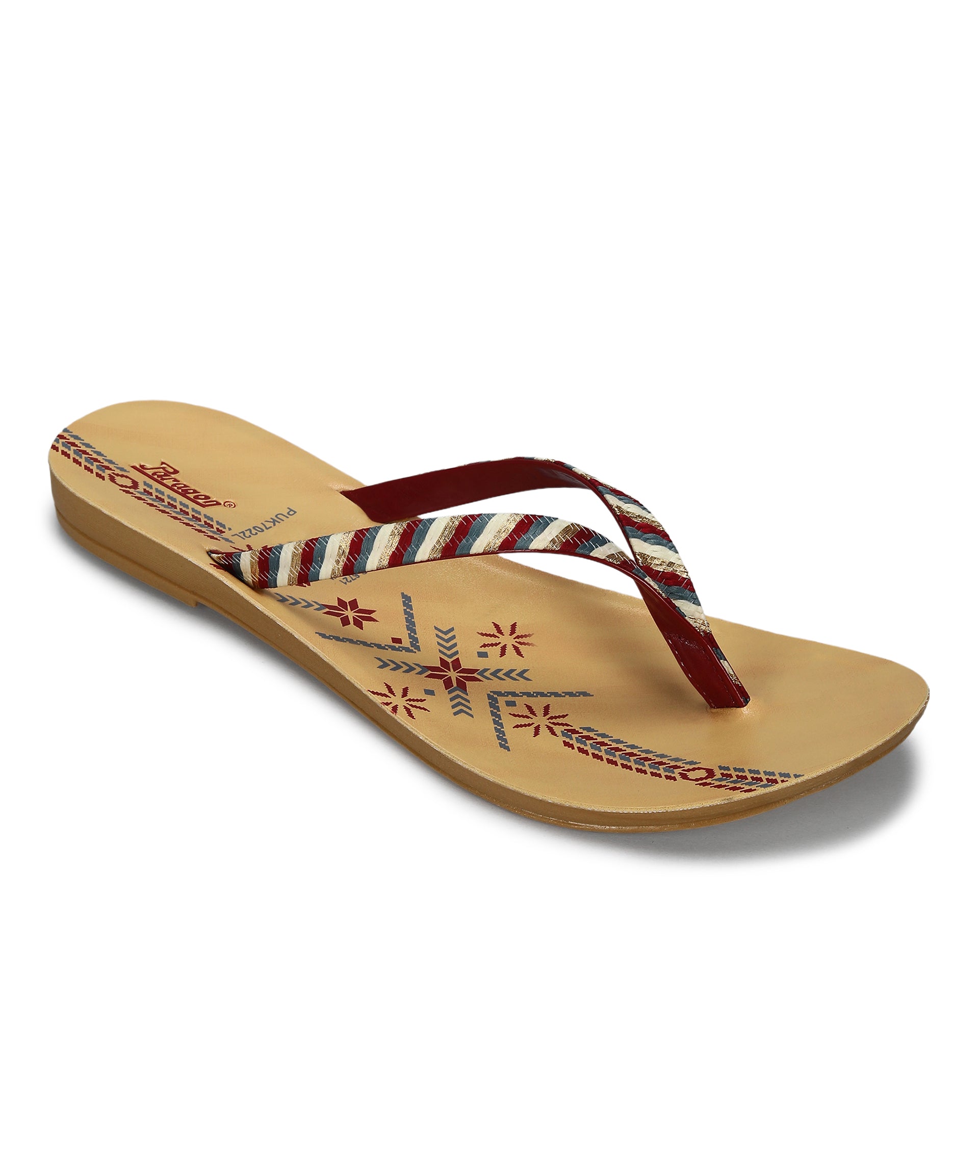 Paragon Women&#39;s Slip On Flat Maroon Sandals | Durable Dailywear Sandals