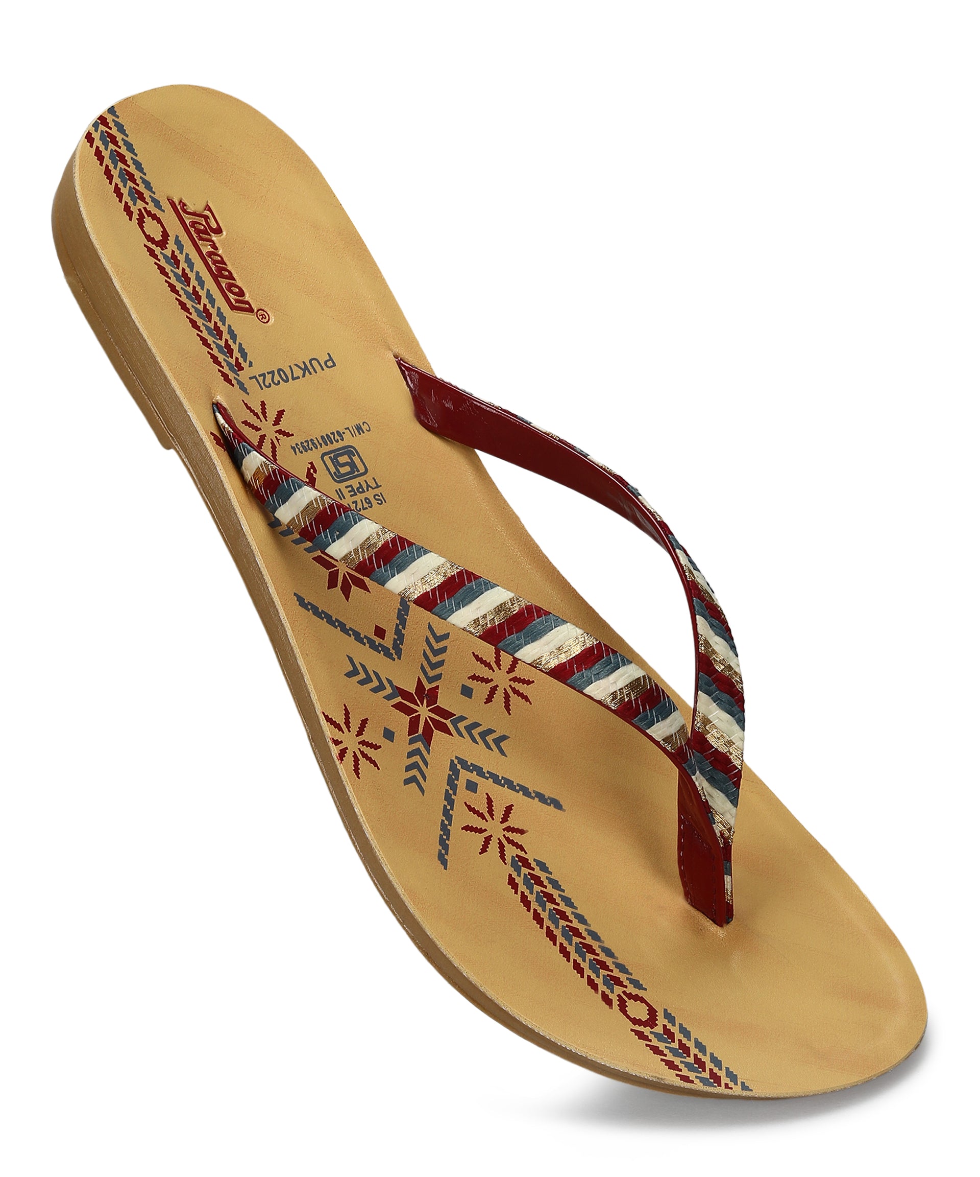 Paragon Women&#39;s Slip On Flat Maroon Sandals | Durable Dailywear Sandals