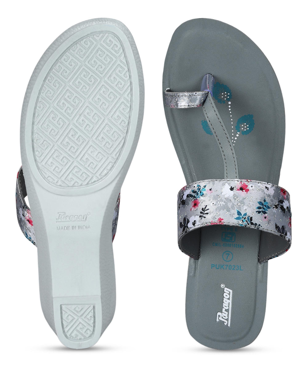 Paragon Women's Slip On Wedges Grey Sandal | Durable Dailywear Sandals