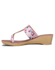 Paragon Women's Slip On Wedges Peach Sandal | Durable Dailywear Sandals