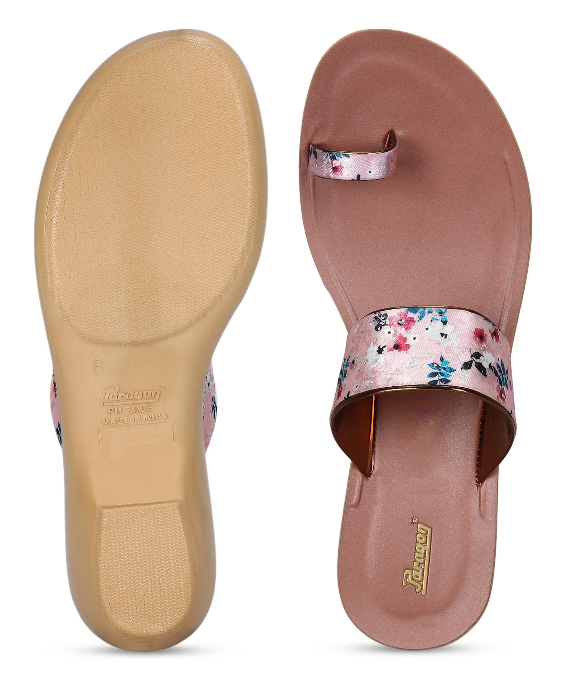 Paragon Women&#39;s Slip On Flat Peach Sandals | Durable Dailywear Sandals