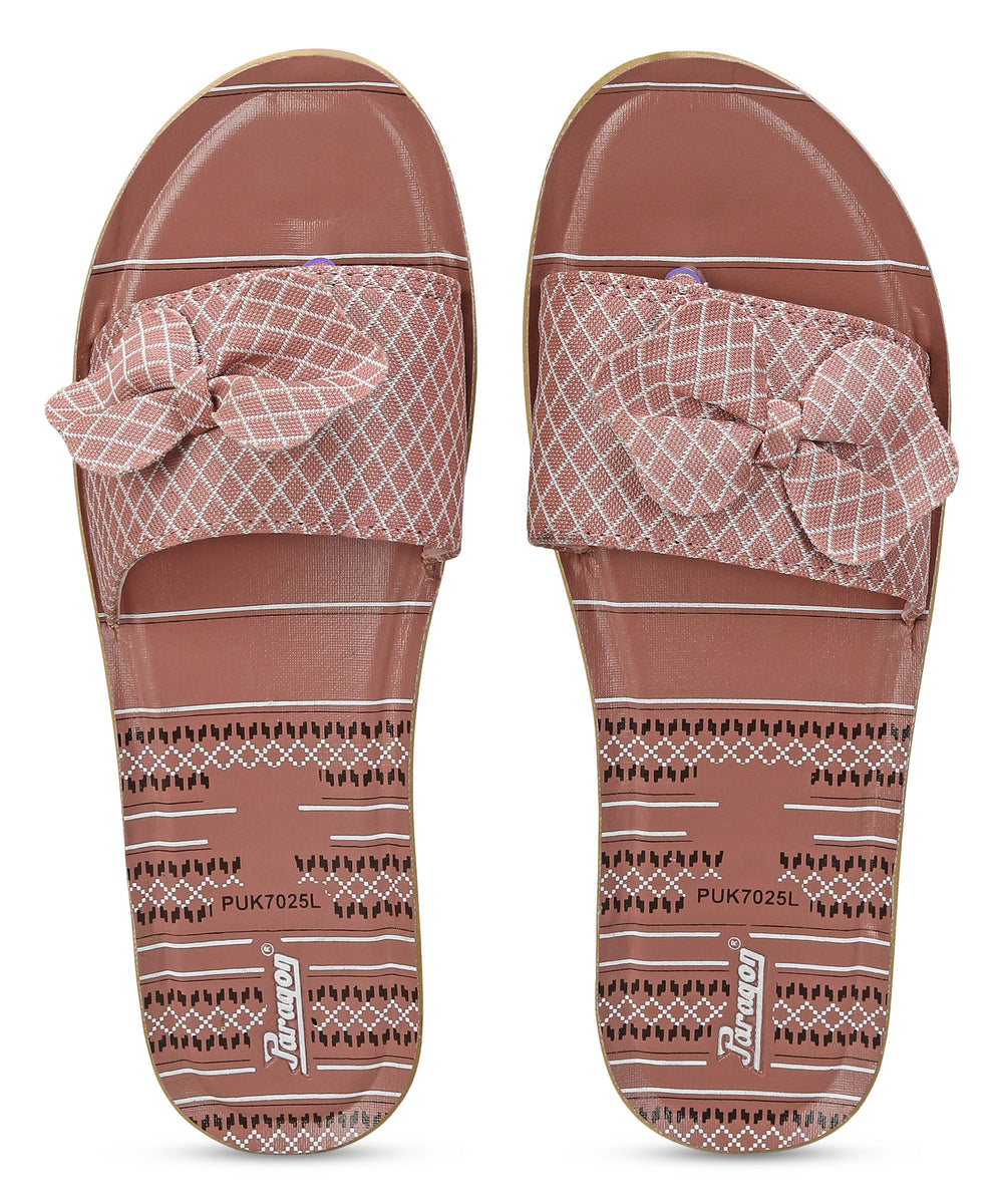 Paragon PUK7025L Womens Pink-Grey Sliders with Cushioned Sole for Everyday Use