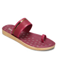 Paragon Women's Slip On Flat Maroon Sandals | Durable Dailywear Sandals