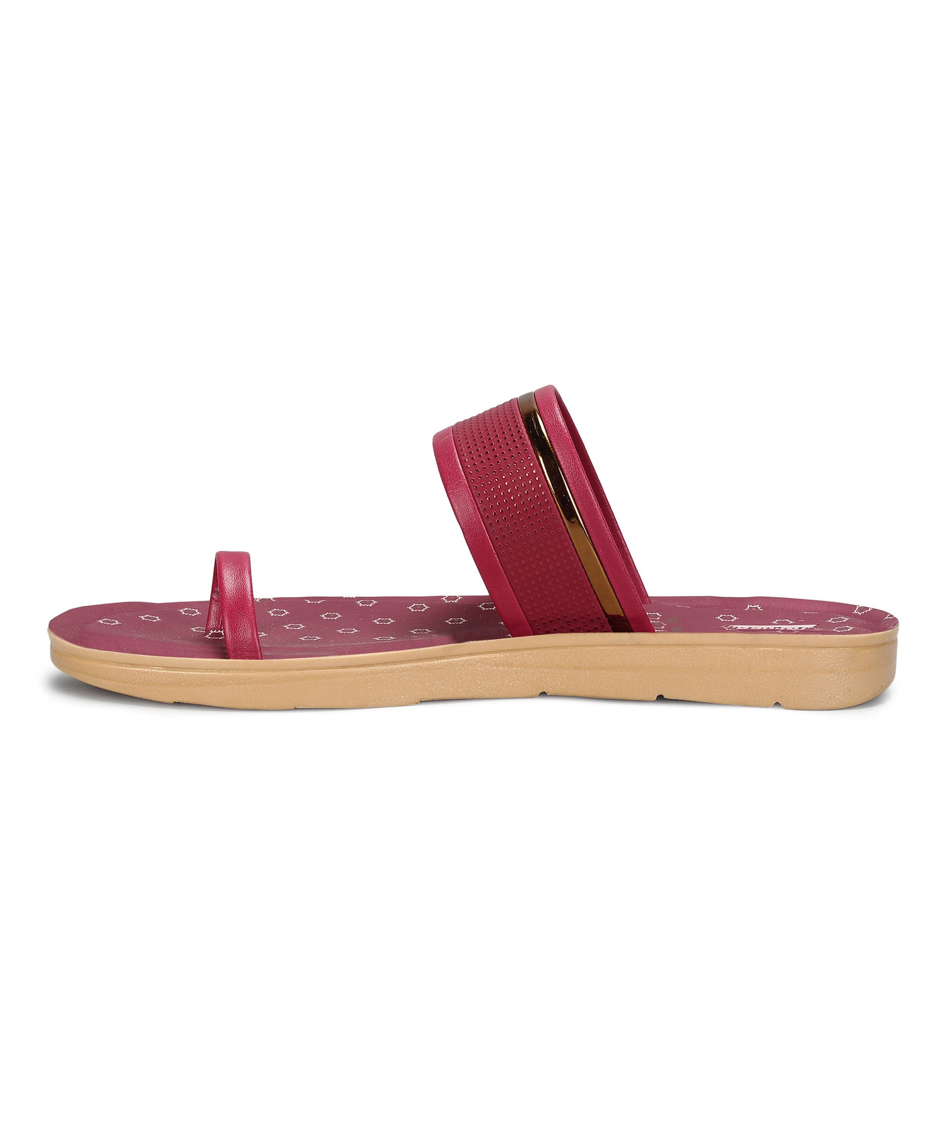 Paragon Women&#39;s Slip On Flat Maroon Sandals | Durable Dailywear Sandals