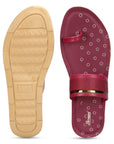 Paragon Women's Slip On Flat Maroon Sandals | Durable Dailywear Sandals