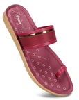 Paragon Women's Slip On Flat Maroon Sandals | Durable Dailywear Sandals