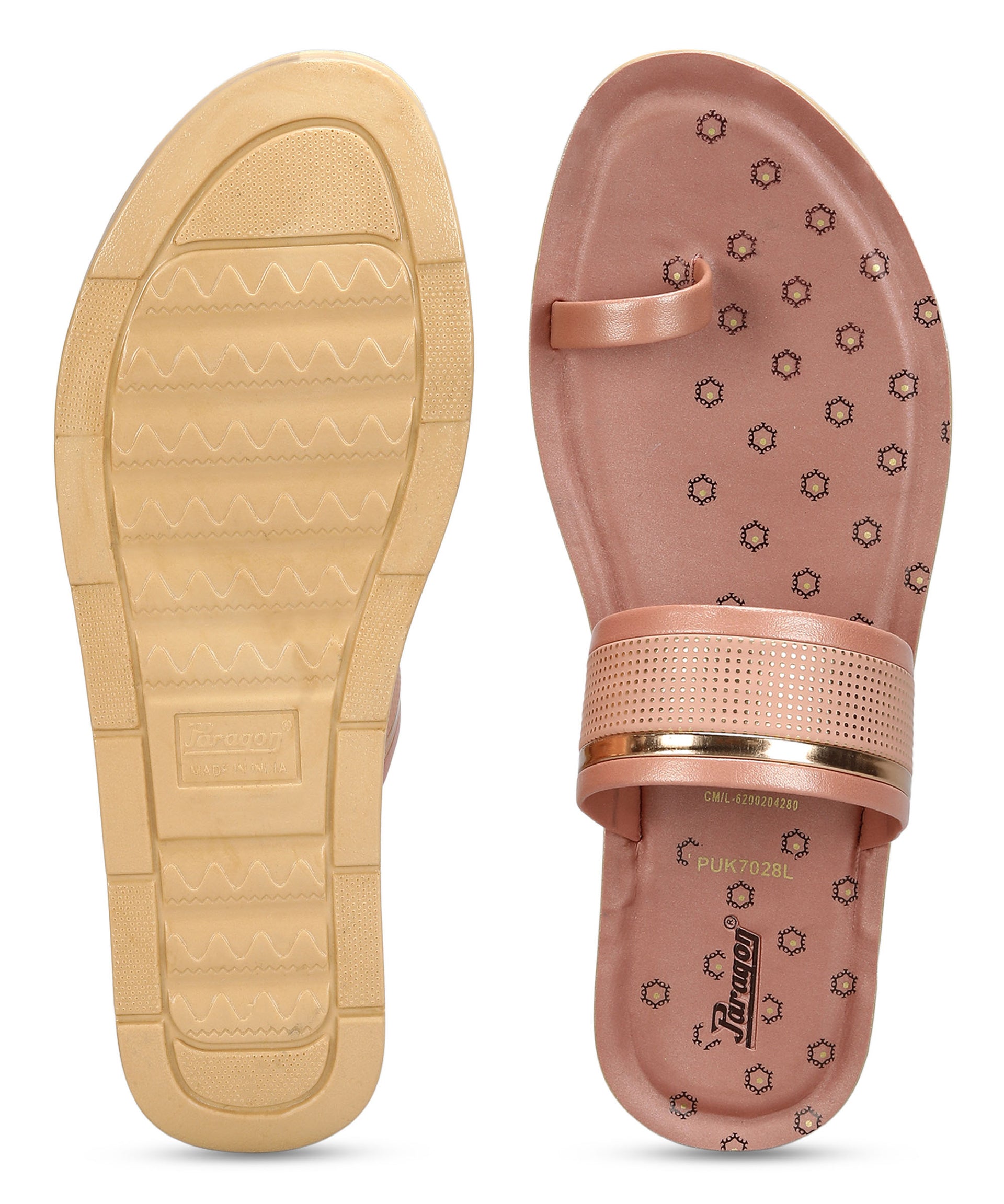 Paragon Women&#39;s Slip On Flat Pink Sandals | Durable Dailywear Sandals