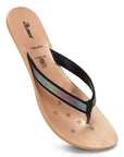 Paragon Women's Slip On Flat Black Sandals | Durable Dailywear Sandals