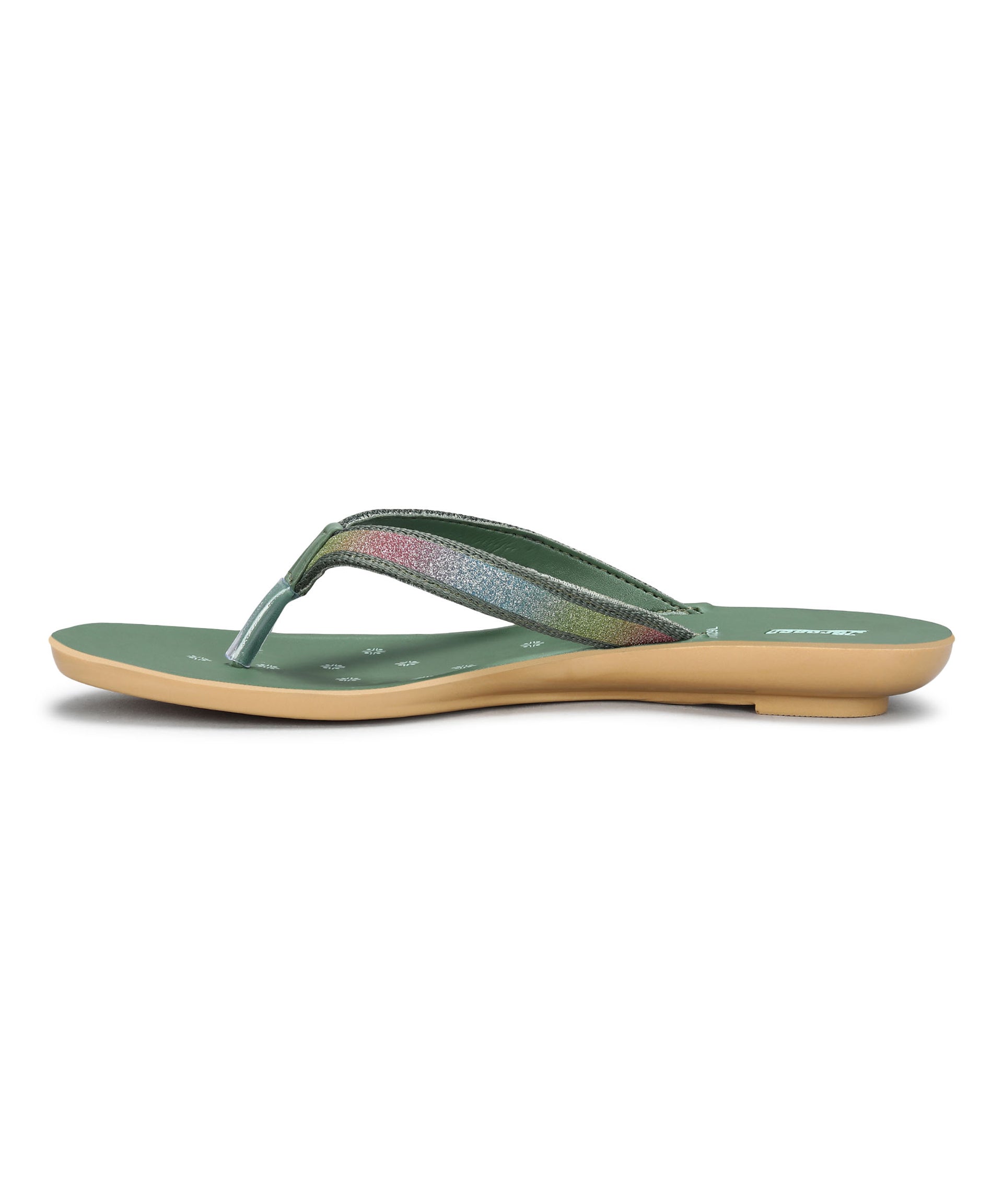 Paragon Women&#39;s Slip On Flat Green Sandals | Durable Dailywear Sandals