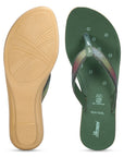 Paragon Women's Slip On Flat Green Sandals | Durable Dailywear Sandals