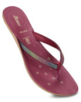 Paragon Women's Slip On Flat Maroon Sandals | Durable Dailywear Sandals